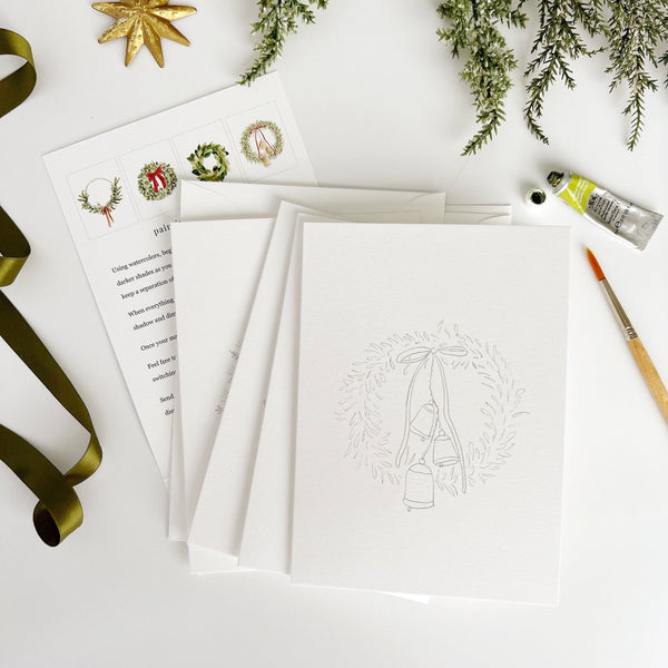 Wreaths paintable notecards-Blue Hand Home