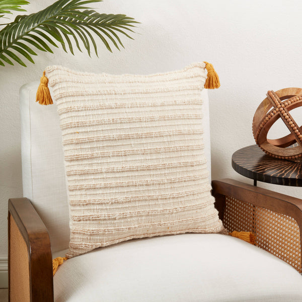 Timeless Texture Striped Woven Throw Pillow-Blue Hand Home