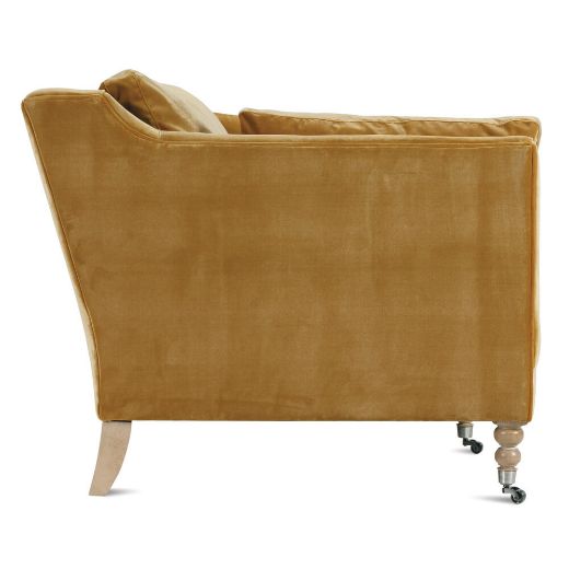 90” Madeline Sofa - Antiqued Amber Velvet-Blue Hand Home