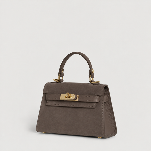 Genuine Suede Handbag With Adjustable Shoulder Strap