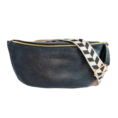 Leather Crossbody Sling Bag, Medium Size - The Ruby-Blue Hand Home
