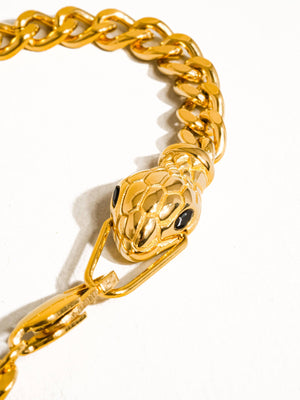 Habu 18K Gold Non-Tarnish Serpent Bracelet-Blue Hand Home