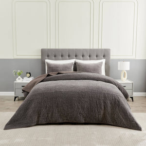 Tamara Velvet Quilt Set-Blue Hand Home
