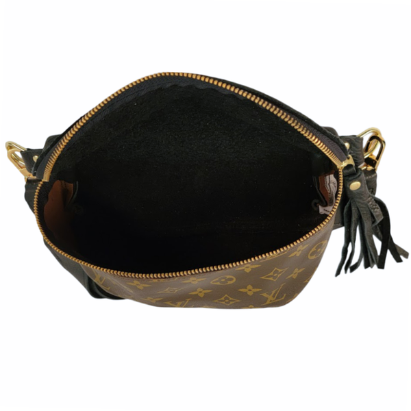 Britt Belt Bag - Upcycled Monogram Full Front - Black