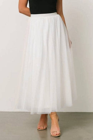 20 colors Flowy Elastic Waist Tulle Pleated Skirt-Blue Hand Home