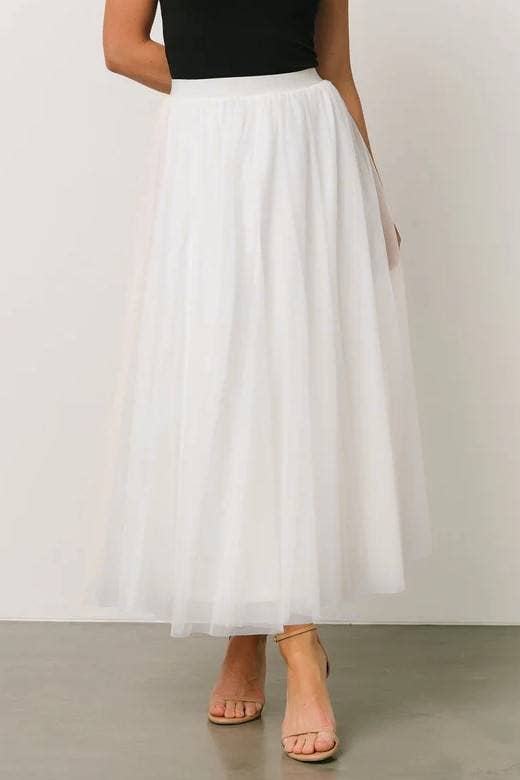 20 colors Flowy Elastic Waist Tulle Pleated Skirt-Blue Hand Home