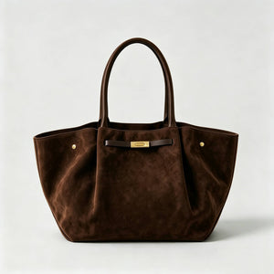 Genuine Suede Bag With Leather Details Made In Italy