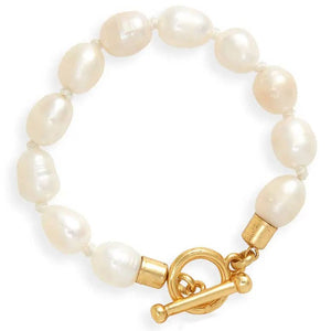 Elegant Freshwater Pearl Layering Bracelet for Chic Style-Blue Hand Home