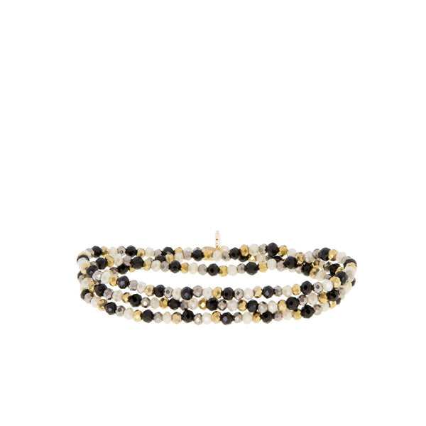 Mini stretch crystal beaded wrap bracelet-Blue Hand Home