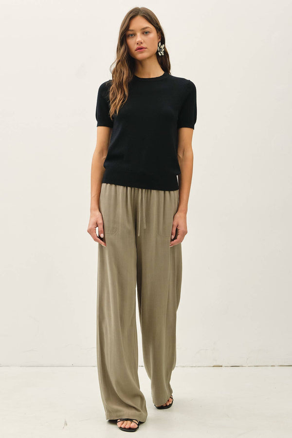 Basic Short Sleeve Sweater Top