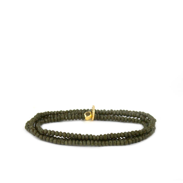 Mini stretch crystal beaded wrap bracelet-Blue Hand Home