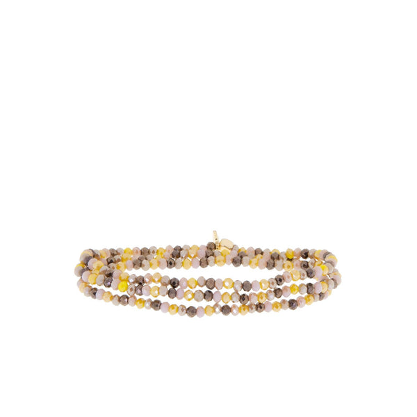 Mini stretch crystal beaded wrap bracelet-Blue Hand Home