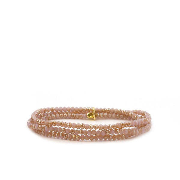 Mini stretch crystal beaded wrap bracelet-Blue Hand Home