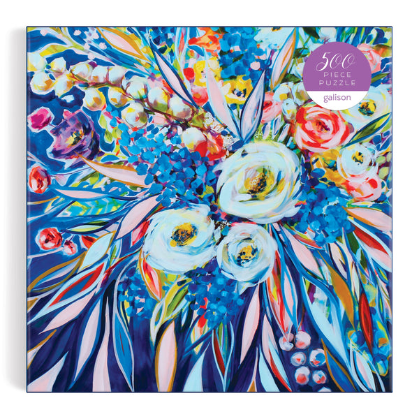 Artful Blooms 500 Piece Puzzle-Blue Hand Home