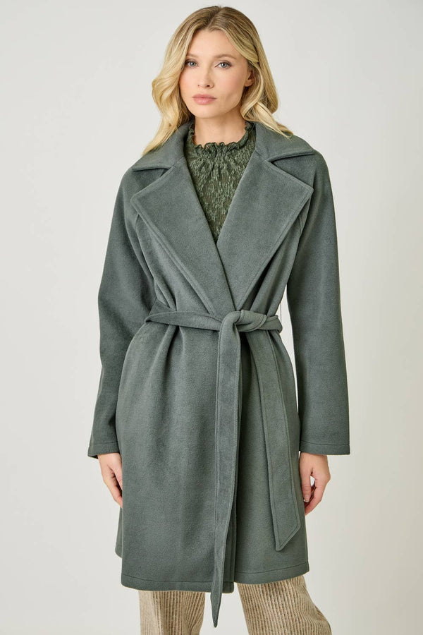 60745 Lapel Collar Robe Coat-Blue Hand Home