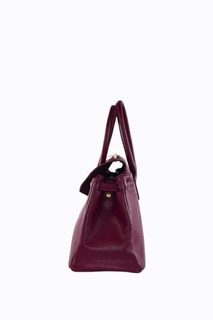 ELIZABETH BAG IN TOGO LEATHER BURGUNDY-Blue Hand Home