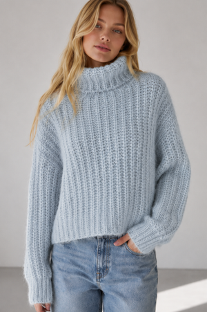 3319ik Cozy Ribbed Turtleneck Sweater