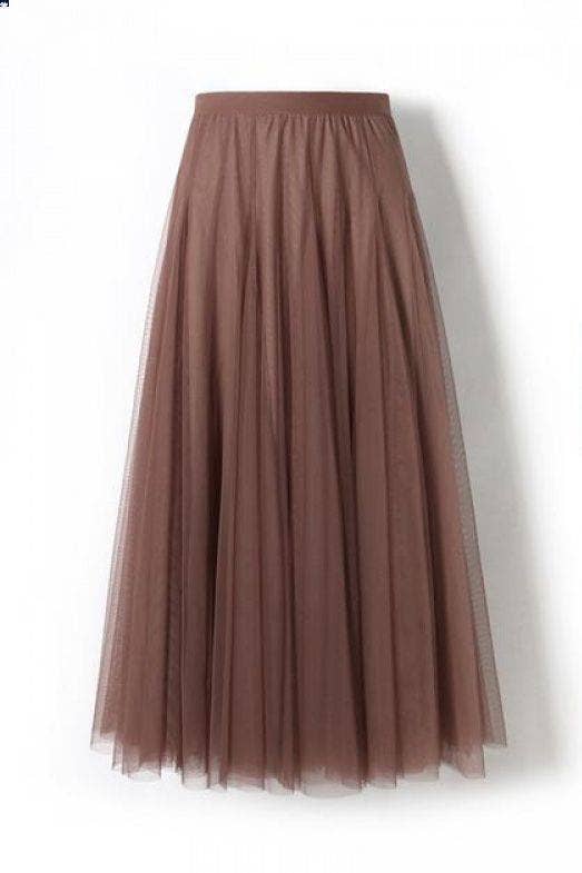 20 colors Flowy Elastic Waist Tulle Pleated Skirt-Blue Hand Home