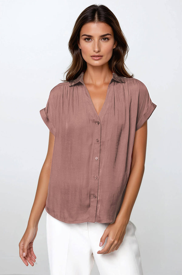 Short Sleeve Blouse - F-Blue Hand Home