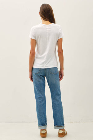 NEW COLOR-GARMENT DYED COTTON SLUB TEE-Blue Hand Home