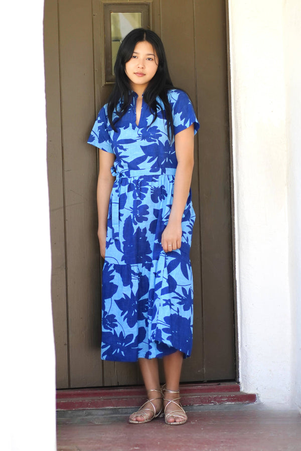 Alice Tie Waist Dress Navy Blue