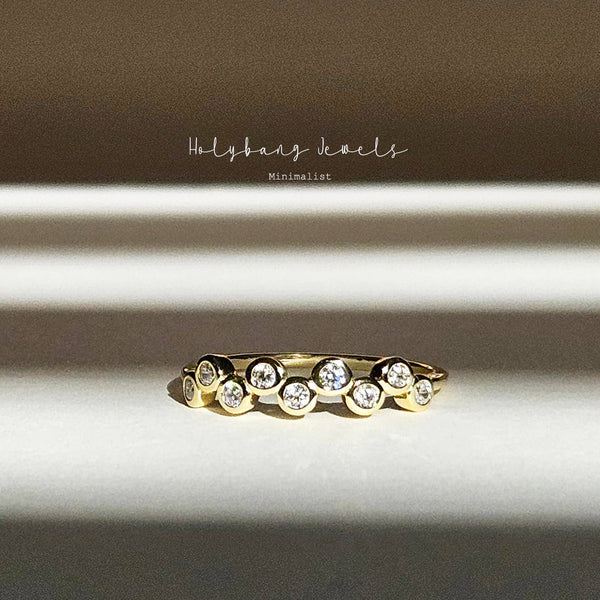 ROUND BEZEL DAINTY RING - R-F14048-Blue Hand Home