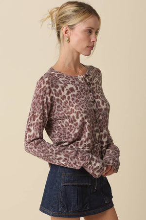Jasmin Leopard Cardigan-Blue Hand Home
