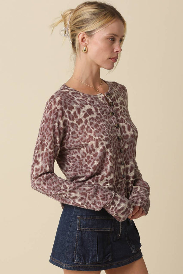 Jasmin Leopard Cardigan-Blue Hand Home