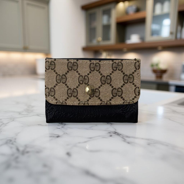 Tessa Wallet In Leather | Upcycled Gucci & LV-Blue Hand Home