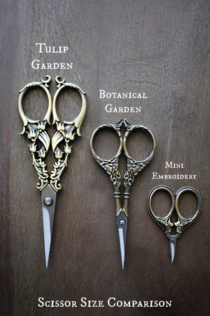 Tulip Garden Embroidery Scissors (Set of 3)-Blue Hand Home