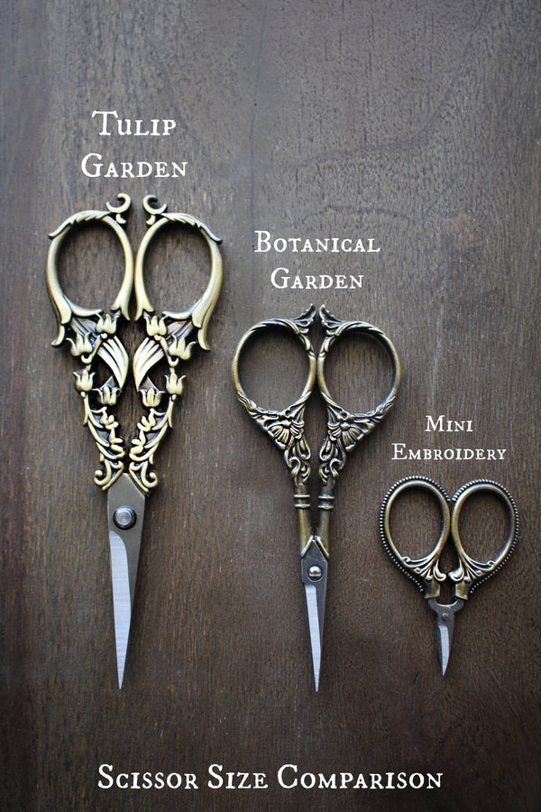 Tulip Garden Embroidery Scissors (Set of 3)-Blue Hand Home