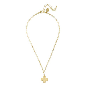 Mini Cross Paperclip Necklace-Blue Hand Home