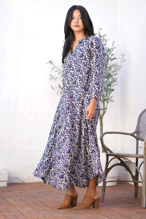 Calypso Aurora Dress Navy-Blue Hand Home