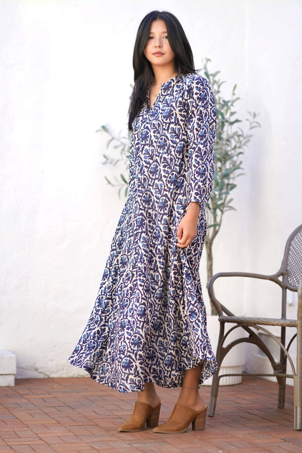 Calypso Aurora Dress Navy-Blue Hand Home
