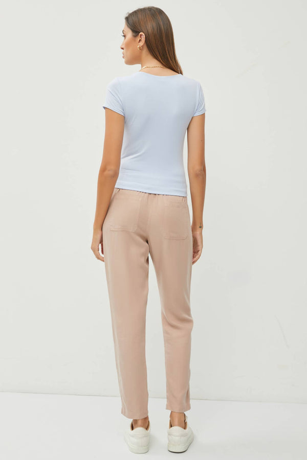 Square Neck Knit Tee-Blue Hand Home