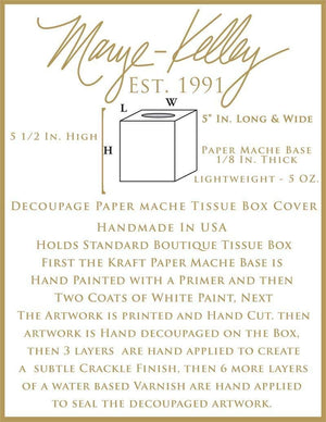 Green Toile Tissue Box Cover-Blue Hand Home