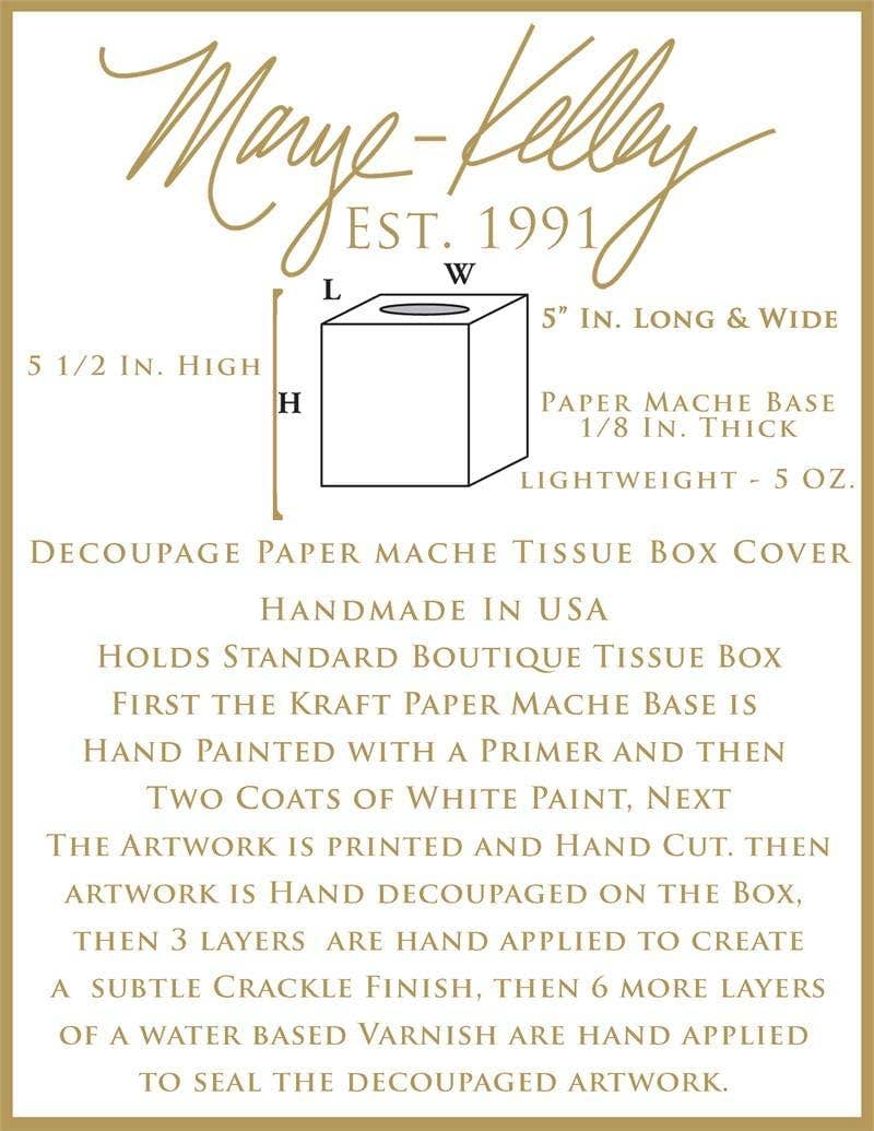 Brown Zebra Tissue Box Cover-Blue Hand Home