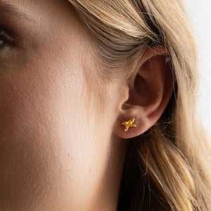 Tiny Hummingbird Stud Earrings-Blue Hand Home