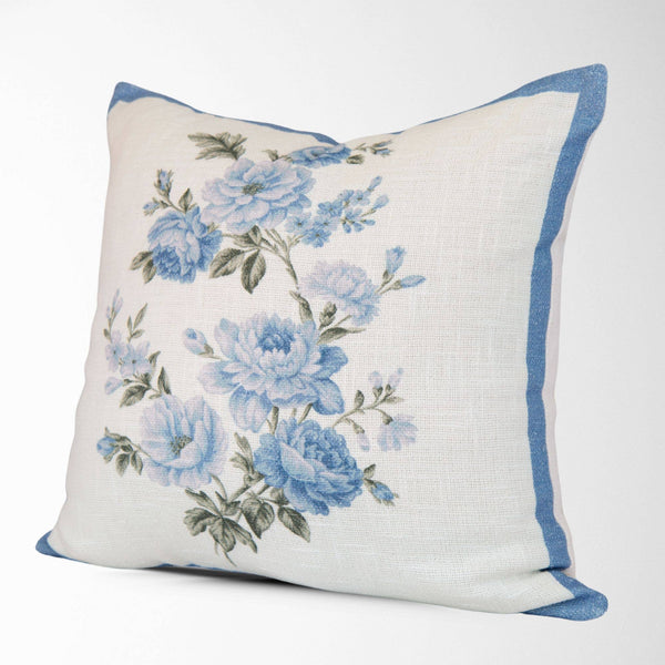 Scarlett Vintage Roses Pillow Cover - Blue, Floral-Blue Hand Home