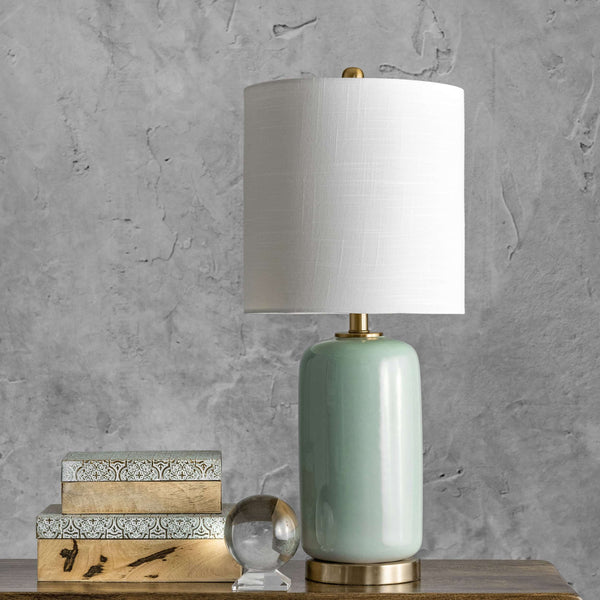 Bell 26" Ceramic Table Lamp-Blue Hand Home