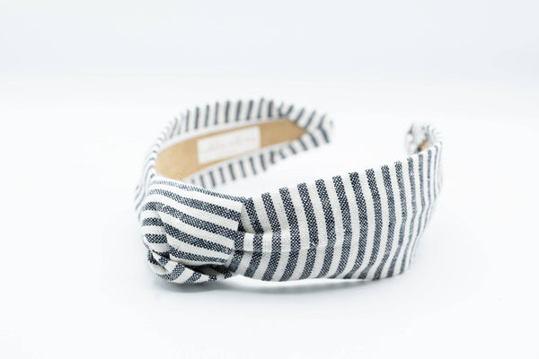 Nautical Blue & White Stripe Knot Headband | Women & Girls-Blue Hand Home