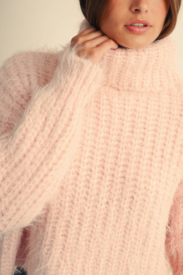 3319ik Cozy Ribbed Turtleneck Sweater
