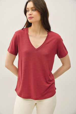 Basic V-Neck Short Sleeve T-Shirt