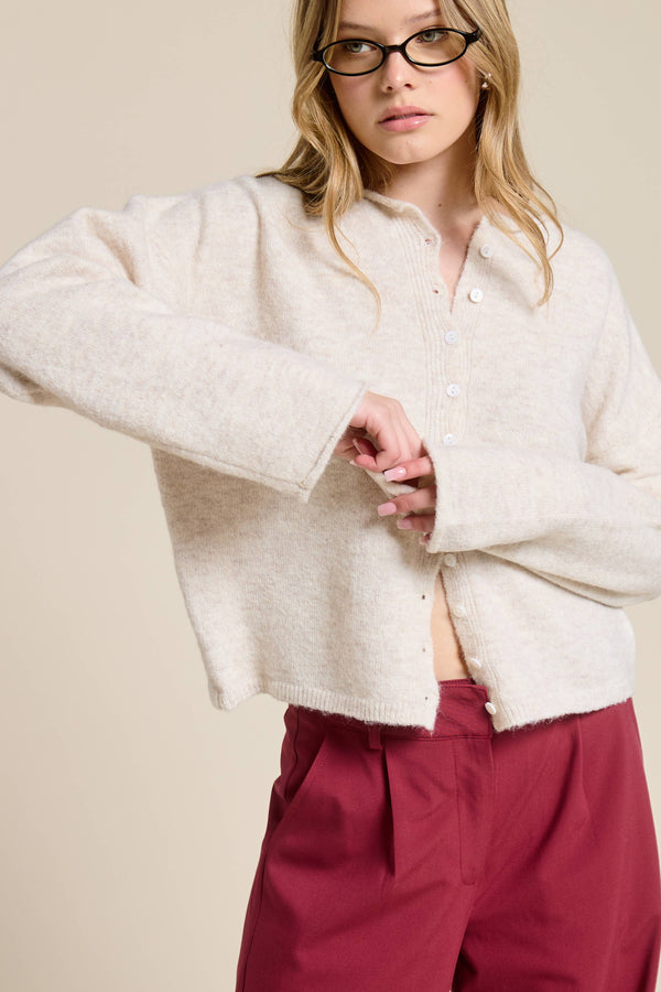 Essential Button Down Cardigan Top-Blue Hand Home