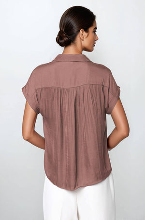 Short Sleeve Blouse - F-Blue Hand Home