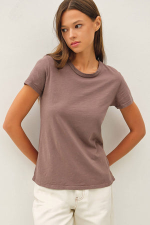 NEW COLOR-GARMENT DYED COTTON SLUB TEE-Blue Hand Home