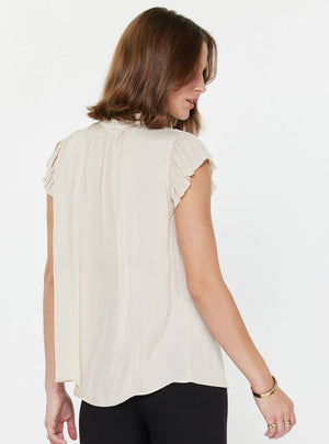 Margot Pleated Sleeve Blouse-Blue Hand Home