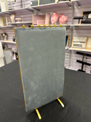 Vintage Inspired 2-Sided Velvet Jewelry Display Panel Stand-Blue Hand Home