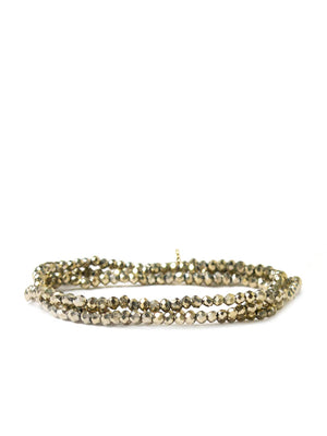 Mini stretch crystal beaded wrap bracelet-Blue Hand Home
