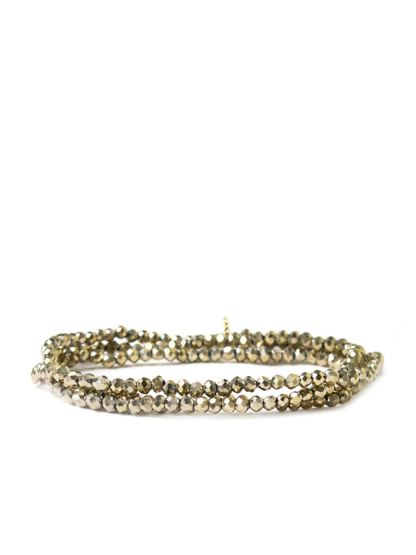 Mini stretch crystal beaded wrap bracelet-Blue Hand Home